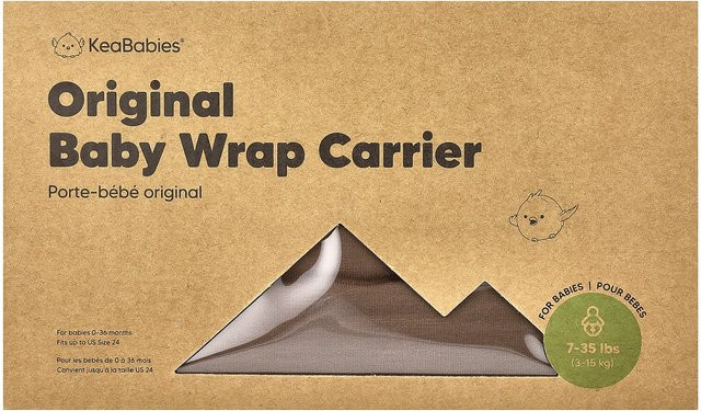 KeaBabies Original Babytragetuch Stretchy Wrap für 0-36 Monate in Beige und Braun - Bild 1
