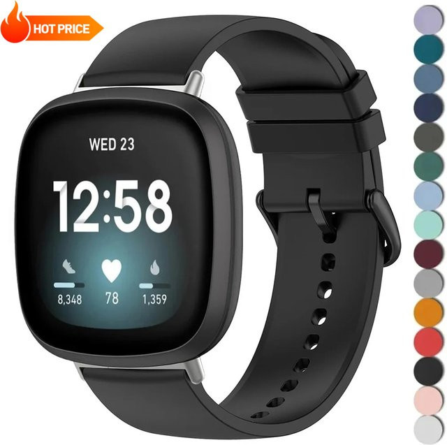 Fitbit Uhrenarmband Silikon, Schwarz, Unisex - Bild 1
