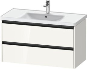 Duravit Waschtischunterschrank Ketho.2 in Weiß Hochglanz mit 2 Schubladen, wandhängend, B/T: 98,4 x 45,5 cm - Bild 1