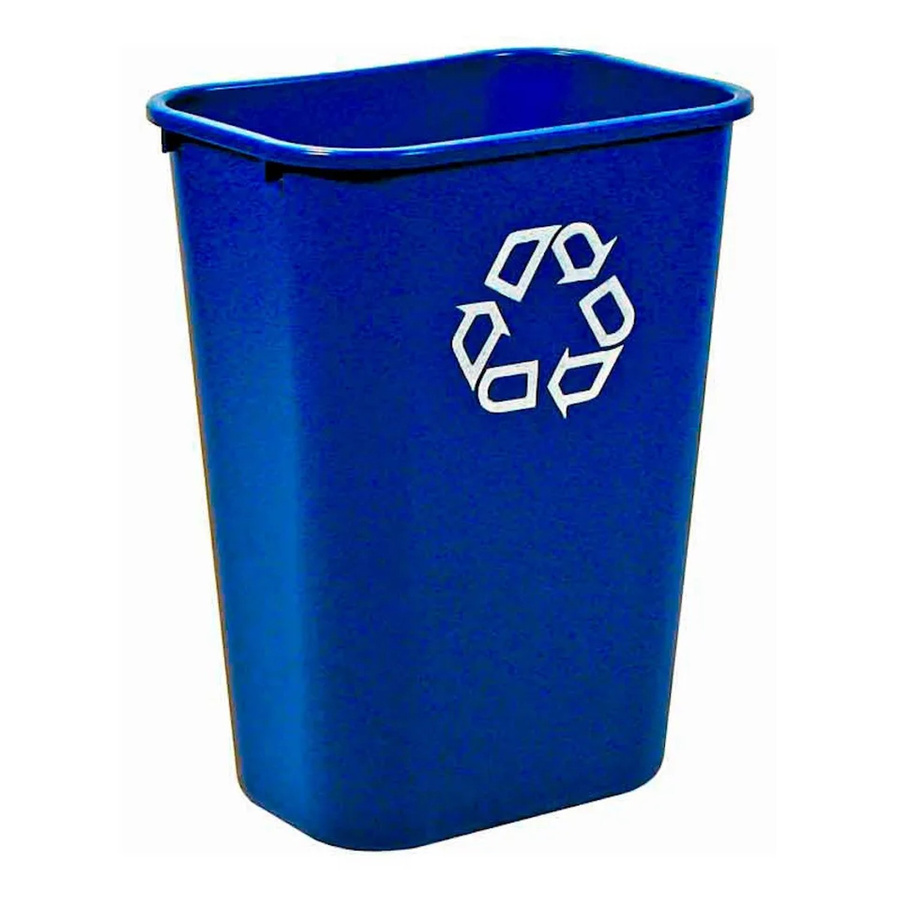 Rubbermaid PROREGAL Rechteckiger Abfallbehälter mit Recyclingsymbol, Blau, H x B x T: 50,5 x 27,9 x 38,7 cm - Bild 2