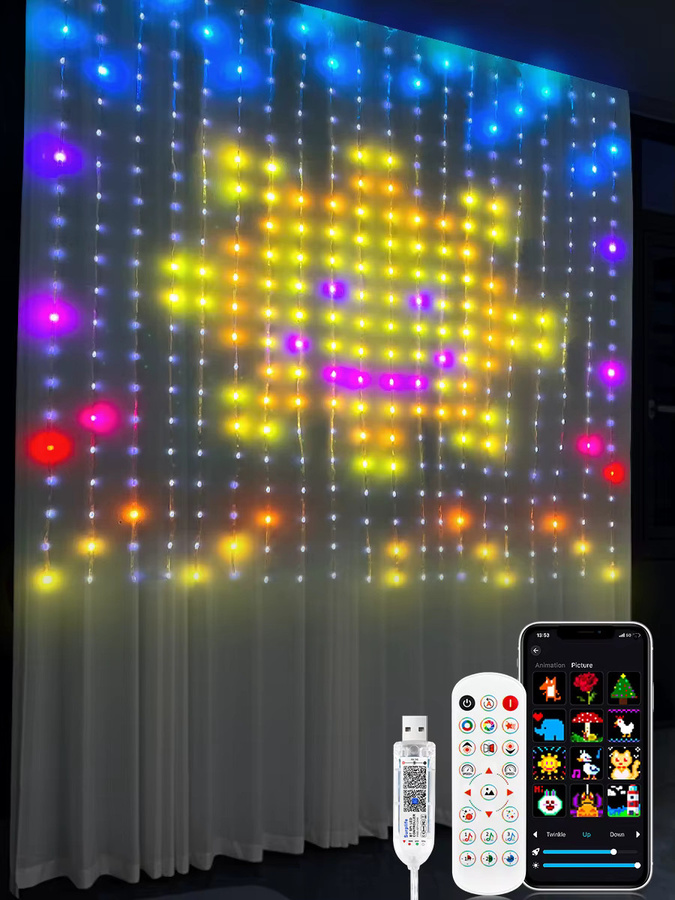 MALITAI RGB LED Vorhang Lichter mit 400 LEDs, Bluetooth App Steuerung und USB-Anschluss, Multicolour, programmierbar für Party, Geburtstag oder Schlafzimmer - Bild 5