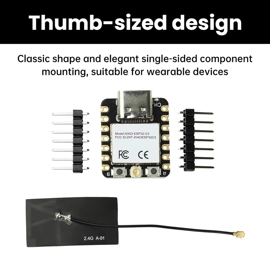 Seeed Studio XIAO ESP32 C3/C6 Entwicklungsboard mit Low-Power Bluetooth und WiFi Dual-Mode für Zigbee Smart Home IoT in Schwarz - Bild 1