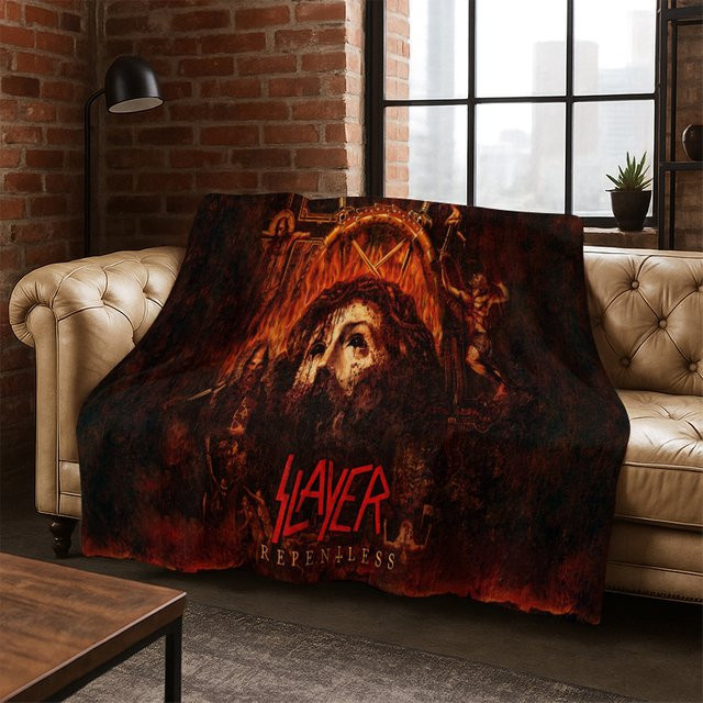 Faviora Slayer Heavy Metal Rock Band Flanelldecke, weiche und warme Überwurfdecke in Multicolour, Unisex - Bild 1