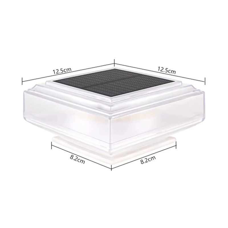 Solar Post Lichter mit klarem Lampenschirm und warmem Licht, wasserdichte Solar-Zaunleuchten für Garten und Terrasse, quadratische Solar-Laterne für den Außenbereich - Bild 6