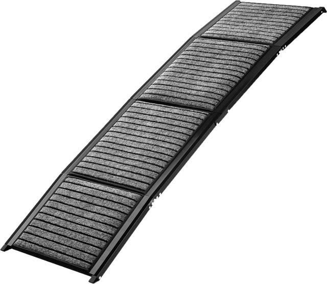 TRUTZHOLM Hunderampe klappbar aus Aluminium in Grau und Schwarz, rutschfeste Autorampe für Hunde bis 110 kg, Länge: 158 cm - Bild 1