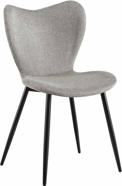 DELUKE Esszimmerstuhl COLON in Grau aus Stoff und Metall, B/T/H: 50 x 58 x 80 cm - Bild 1
