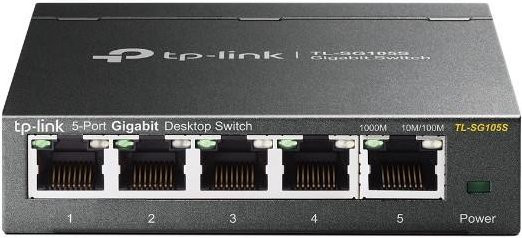 TP-Link TL-SG105S 5-Port Gigabit Netzwerk Switch in Schwarz - Bild 1