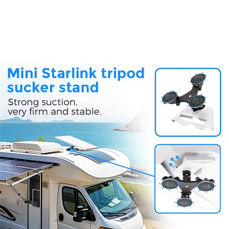 APPLIA Starlink Mini Saugnapf Halterung mit drehbarem Winkelkopf Adapter für RVs, Autos und Yachten in Schwarz oder Weiß - Bild 4