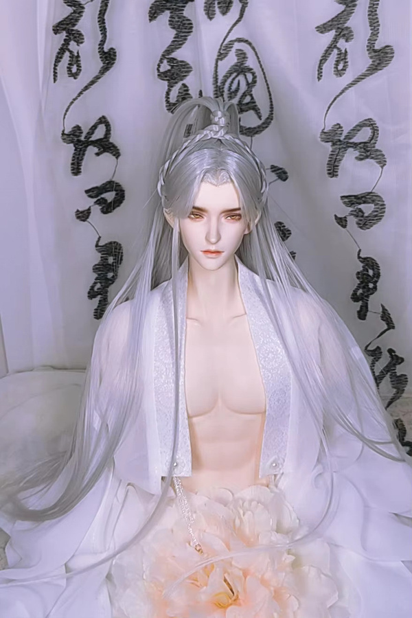 YUFEYN BJD Puppe Zubehör, Hohe Pferdeschwanz Perücke, Weiß - Bild 1