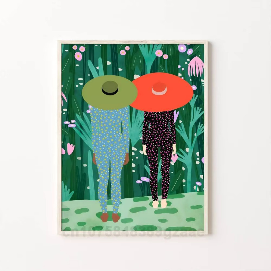 Abstrakte Kunst Poster mit Frau im Dschungel als Papierdruck für dein Wohnzimmer oder Schlafzimmer - Bild 5