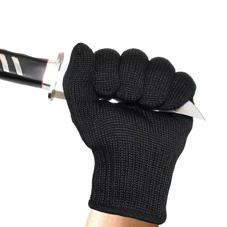 Schnittfeste Schutzhandschuhe aus HPPE-Stahl der Stufe 5 in Schwarz - Bild 5