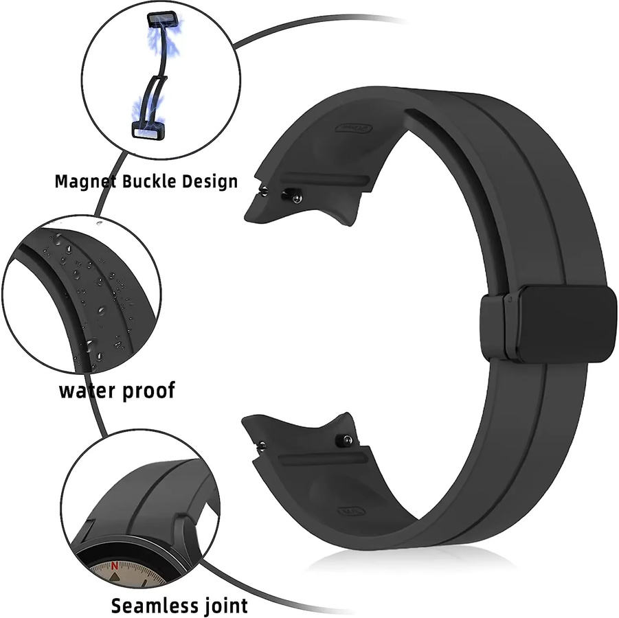 SNQP Uhrenarmband Silikon, Schwarz, Unisex - Bild 3