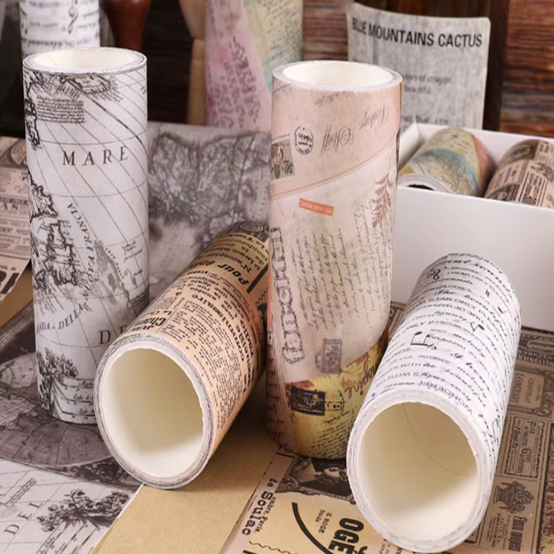 Washi Tape Band 4 Vintage Zeitungs- und Papierband in Multicolour für DIY-Scrapbooking - Bild 3