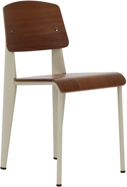 Vitra Standard Stuhl in Beige aus Massivholz und pulverbeschichtetem Metall - Bild 1