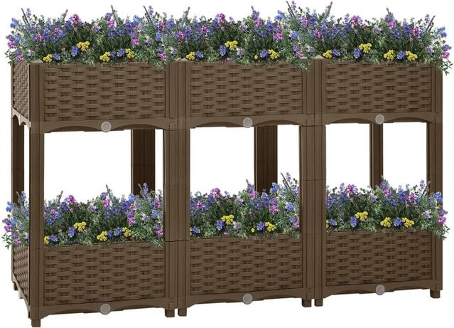 Hochbeet furnicato aus Polypropylen in Braun, B/T/H: 120 x 40 x 71 cm - Bild 1