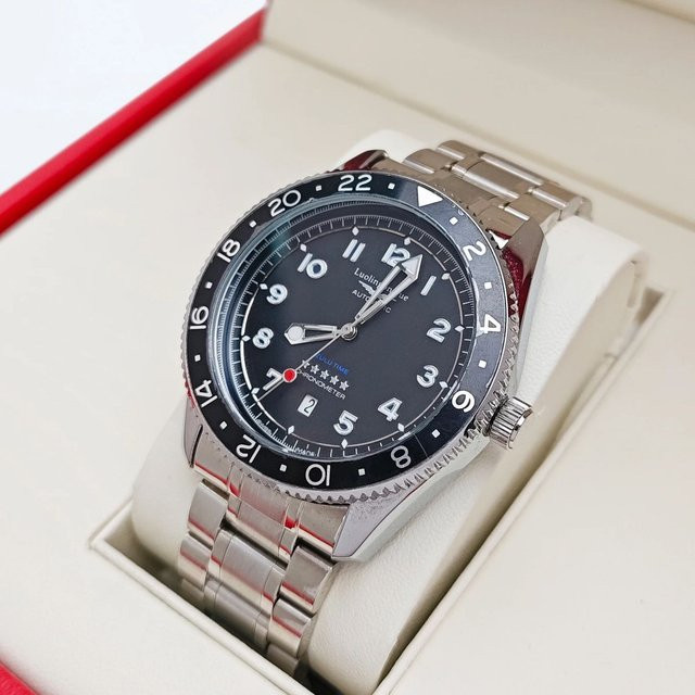 LUOLINGONGJUE Automatik-Armbanduhr, Edelstahl, Schwarz, Herren - Bild 1