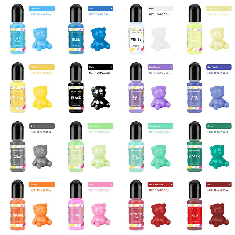 16 Farben Macaron Epoxidharz Pigmente Set, flüssige Farbstoffe für DIY Handwerk und Schmuckherstellung, 16 x 10 ml - Bild 4