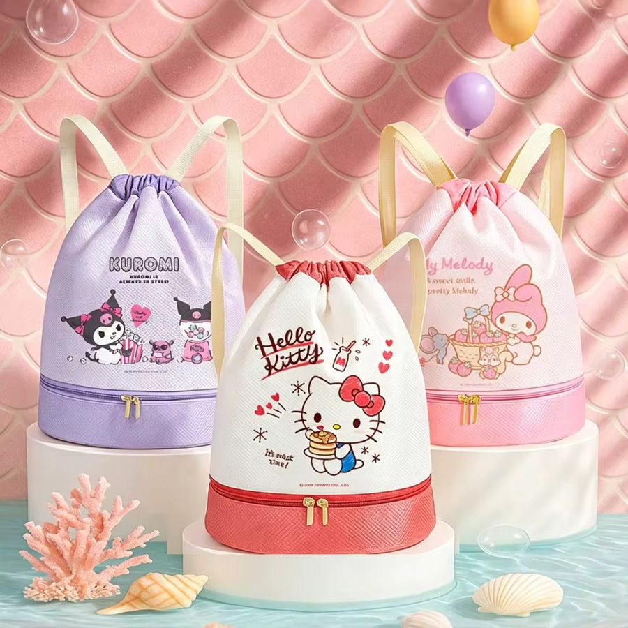 Sanrio Wasserdichte Sport- und Outdoor-Tasche mit Nass-Trocken-Trennung in Weiß - Bild 1