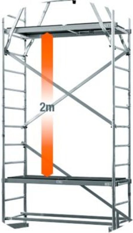 Krause Monto ClimTec Arbeitsgerüst zweite Aufstockung aus Aluminium in Silber mit einer Arbeitshöhe von 7,00 m - Bild 2