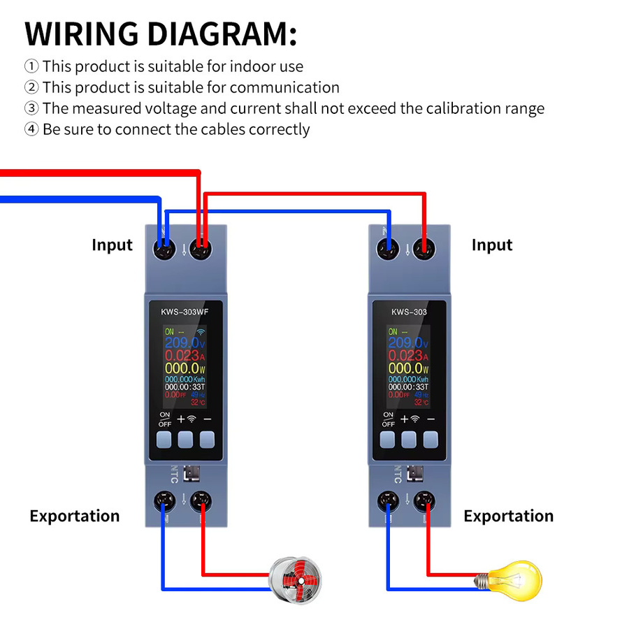 Gaqqee KWS-303 Stromzähler mit 0,96 Zoll TFT-Farbdisplay und mobiler App-Steuerung für das Energiemonitoring in Heim und Fabrik - Bild 2