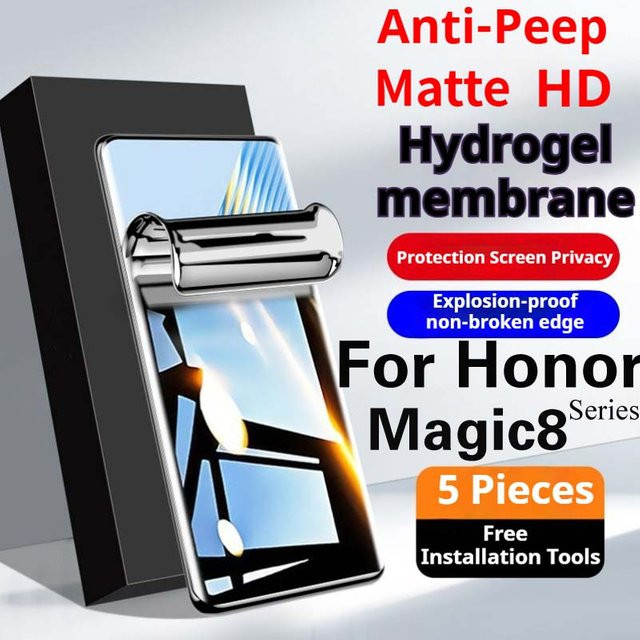 MAOSENGUOJI Privacy Hydrogel Displayschutzfolie für Honor Magic 8Pro, Matte Anti-Peeping Schutzfolie in Transparent - Bild 1