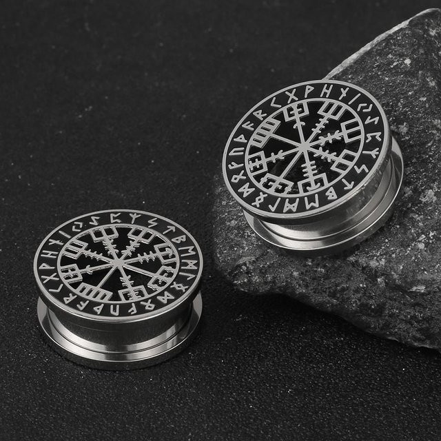 Twolobes Ohrdehner Tunnel Expander Piercing, Edelstahl, 14mm, Silber, Unisex - Bild 1