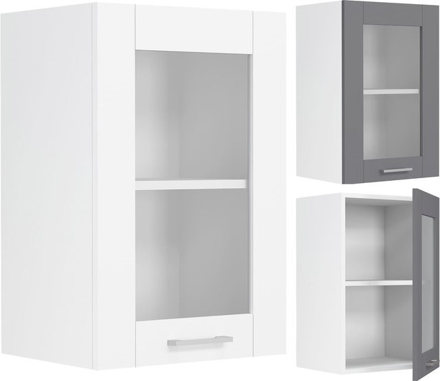 VCM Hängeschrank Colura im Landhaus Stil mit Glastür, H x B x T: 60 x 40 x 31 cm - Bild 1
