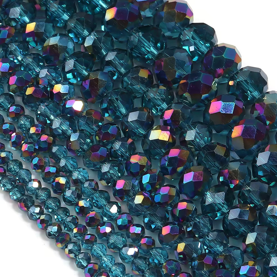 3 sprouts Kristallperlen, Pfauenblaues Glas, 3 4 6 8 10 mm, Unisex - Bild 5