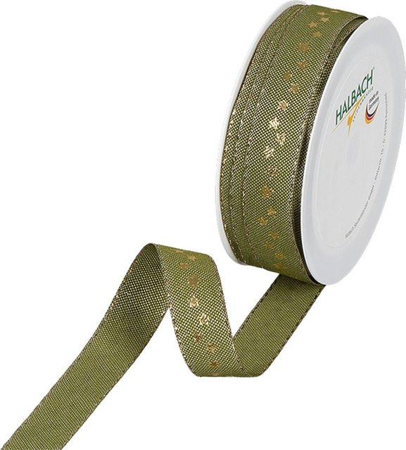 HALBACH Druckband Sternchen in Grün aus Polyester für Weihnachten - Bild 1