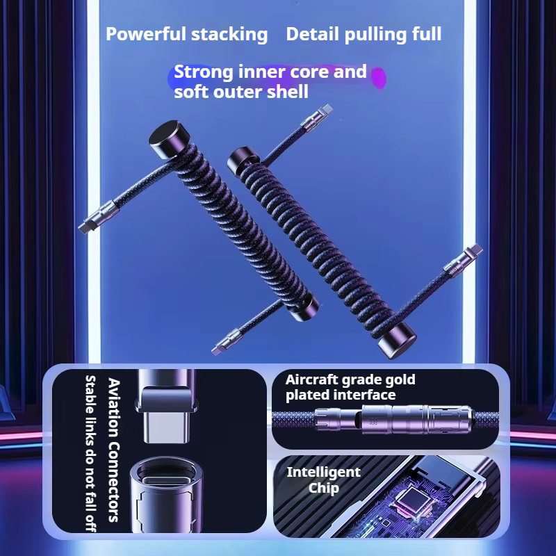 Eary Spiral-Tastaturkabel USB auf Typ-C in Schwarz, 1,2 m Länge, abnehmbarer Metall-Stecker für mechanische Gaming-Tastaturen, PC und Laptop - Bild 3