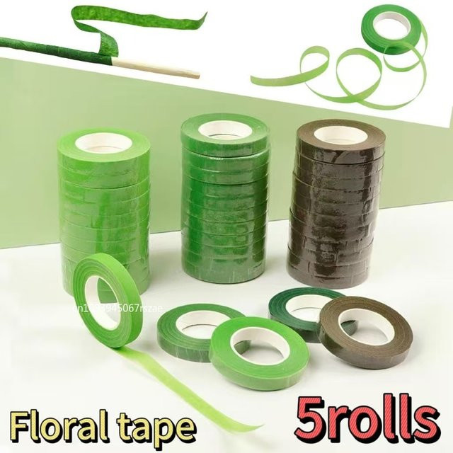 Selbstklebende Blumenbänder in Grün für die DIY-Blumenstrauß-Verpackung bei Hochzeiten und Partys - Bild 1