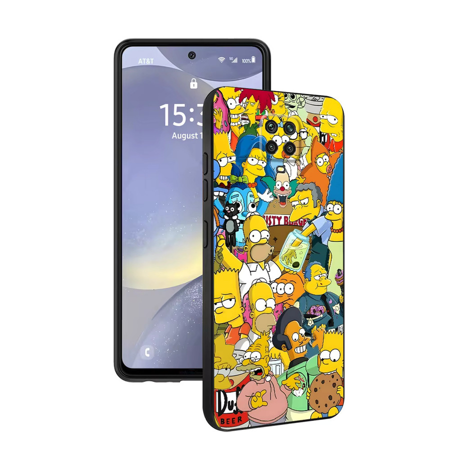 Handyhülle mit Simpsons Cartoon Design für Xiaomi Redmi Note 9 10 11 12 13 14 Pro Plus Serie in Schwarz - Bild 5