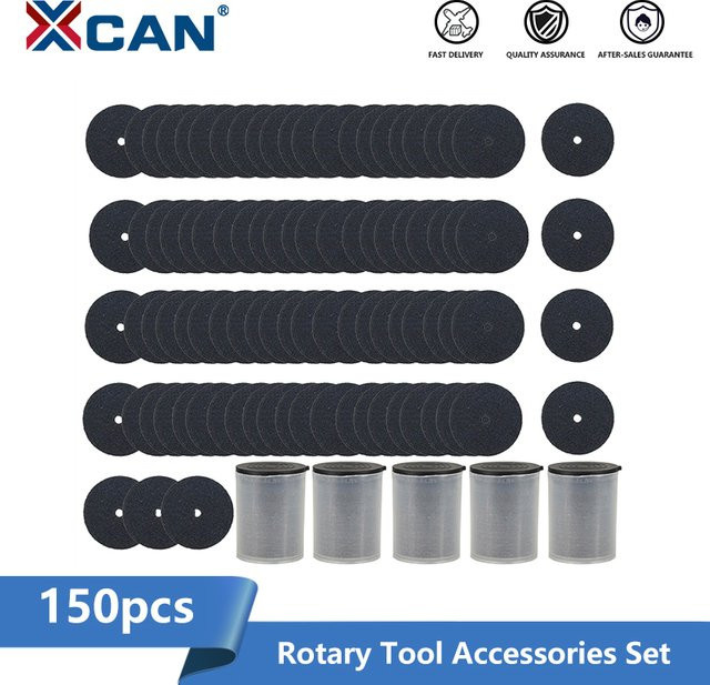 XCAN Harz Trennscheiben Set in Schwarz, 25mm Schleifscheiben für Dremel Drehwerkzeug Zubehör, 36 oder 150 Stück - Bild 1
