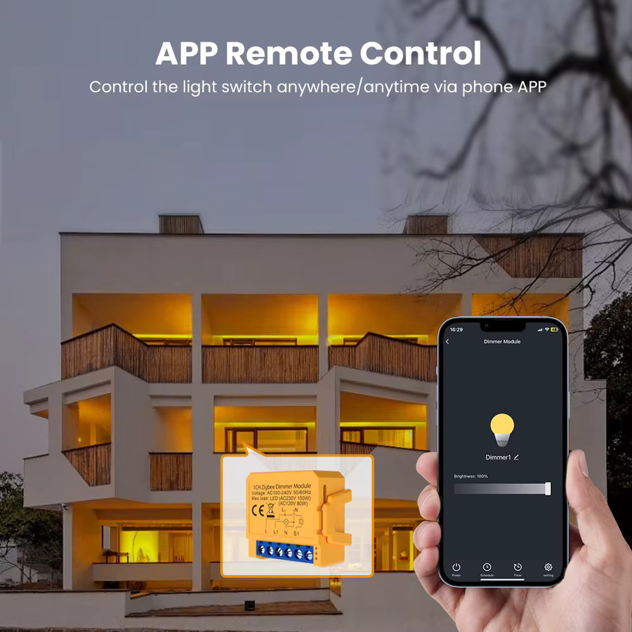 AVATTO Tuya Dimmer-Schaltermodul in Weiß, ZigBee oder WiFi für 1/2-fach DIY-Installation, unterstützt 2-Wege-Steuerung und ist kompatibel mit Amazon Alexa und Google Assistant - Bild 2