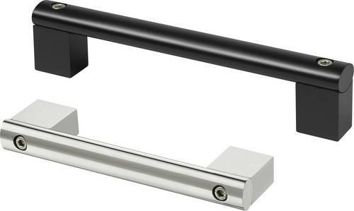 Rohde Gehäuse-Griff A7-13.F100.14 in Schwarz, matt, Aluminium, 2er-Set, L: 130 mm, B: 20 mm, H: 39 mm - Bild 1