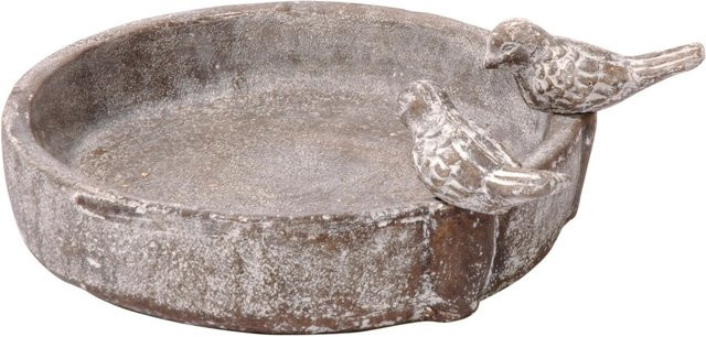 Dobar Vogeltränke Pool-Oase aus Keramik in Grau, B/T/H: 24,5 x 24,5 x 5,5 cm - Bild 2