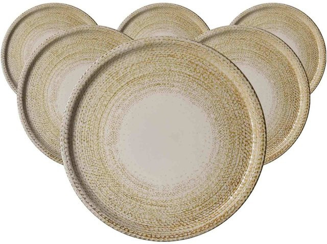 Ritzenhoff & Breker Pizzateller Rimini Dinner Plate aus Keramik, 6er Set, Beige und Grau, Durchmesser: 30 cm - Bild 1