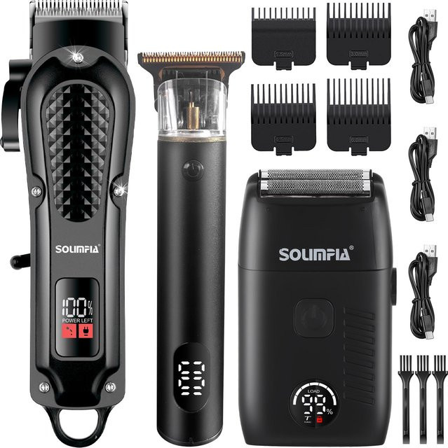 Solimpia Herren Haarschneidemaschinen-Set, dreiteilig, schwarz - Bild 1