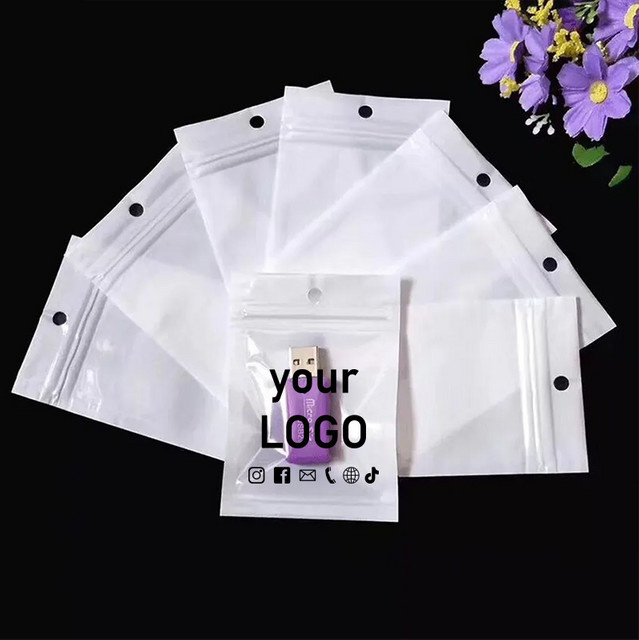 100 transparente Ziplock-Beutel aus Kunststoff für digitales Zubehör, weiß - Bild 1