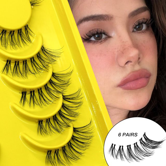 VELTRINAY Falsche Wimpern, Wispy, Natürlich aussehend, 3/4 Wimpern - Bild 1