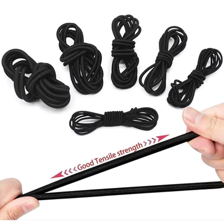 Schwarzes elastisches Rundum-Gummi-Stretchseil für Näharbeiten und DIY-Zubehör, 5 Meter - Bild 4