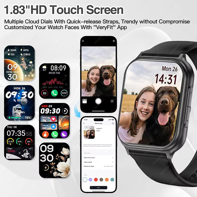 paazomu Smartwatch, Silikon, Schwarz, Unisex - Bild 5
