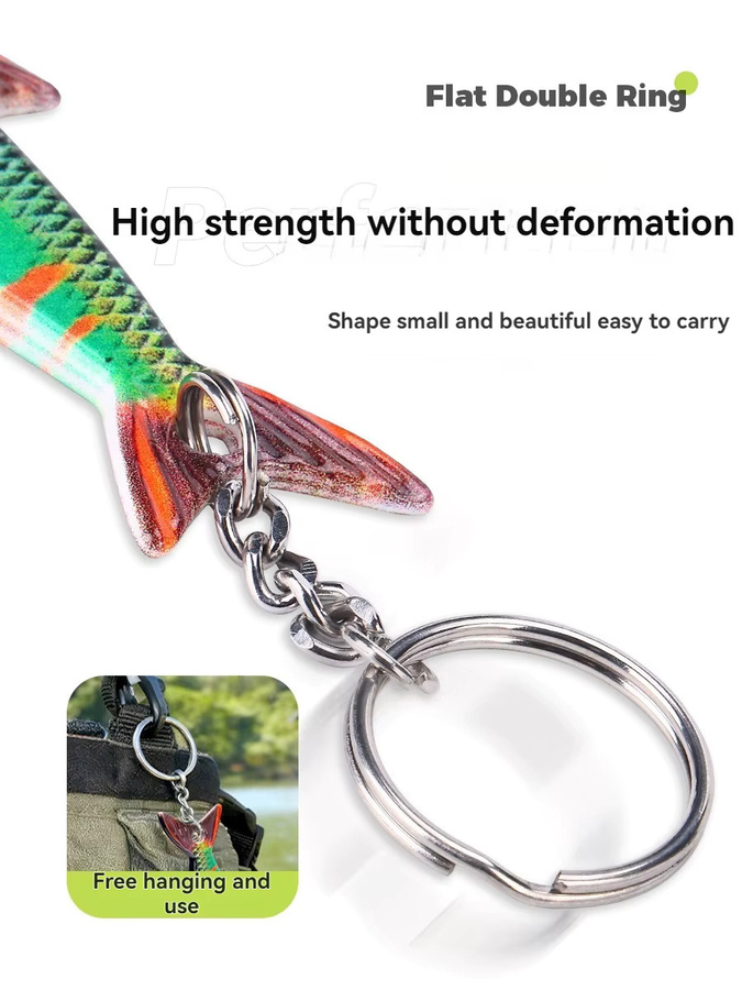 HITORA Schlüsselanhänger Metall-Eisenplatten-Köder, 12,5cm, Unisex - Bild 3