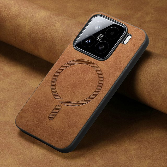 Luxus Magnetische Schutzhülle für Xiaomi 15 15T 17T 5G in Orange mit kabellosem Laden und stoßfestem Design - Bild 1