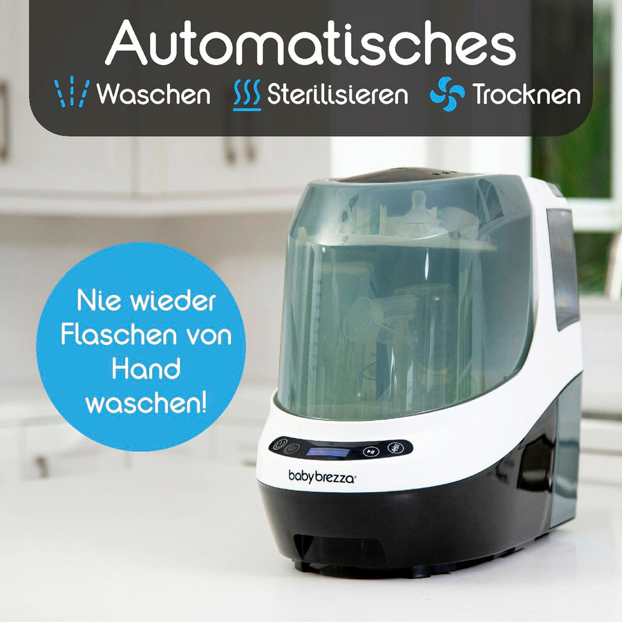 BabyBrezza Bottle Washer Pro Flaschenreiniger und Sterilisator mit Dampfreinigung in Schwarz oder Weiß - Bild 3