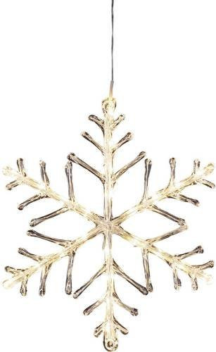Konstsmide Acryl-Figur Schneeflocke mit warmweißem LED-Licht in Transparent und Weiß - Bild 1