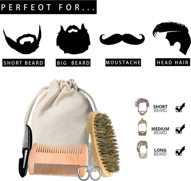 BEARDS ARE LIFE THE TW BEARD PARK Bartpflege Set, Bambus, Wildschweinborsten, Herren - Bild 1