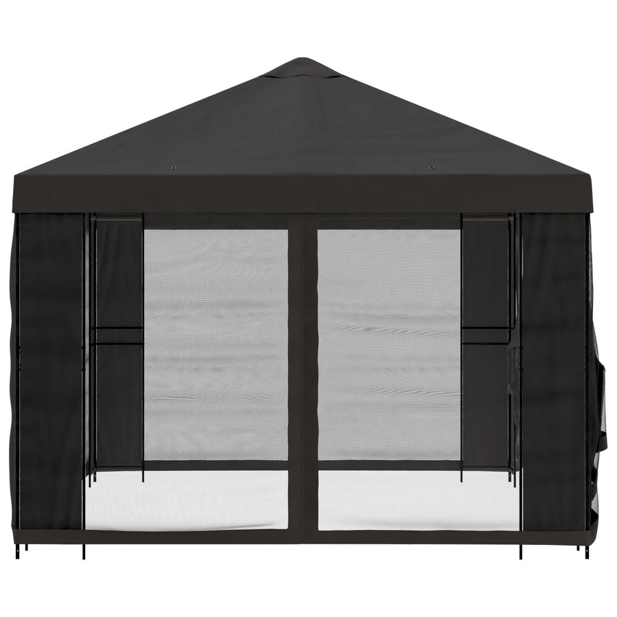 vidaXL Garten Pavillon mit Seitenwänden und Netzwänden in Anthrazit, B: 300 cm, T: 300 cm, H: 276,5 cm - Bild 4