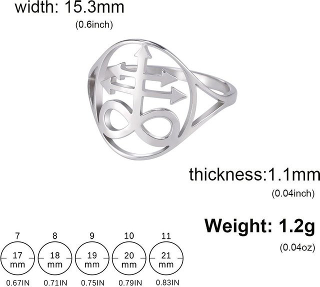 Ring Sigil des Luzifer, Edelstahl, Silber, Unisex - Bild 1