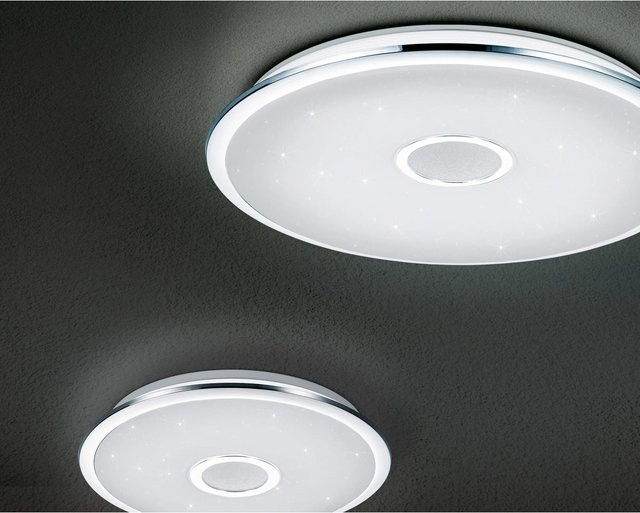 Trio LED-Deckenleuchte Osaka Sternehimmel in Weiß-chrom, dimmbar mit Fernbedienung, Durchmesser: 67 cm - Bild 1